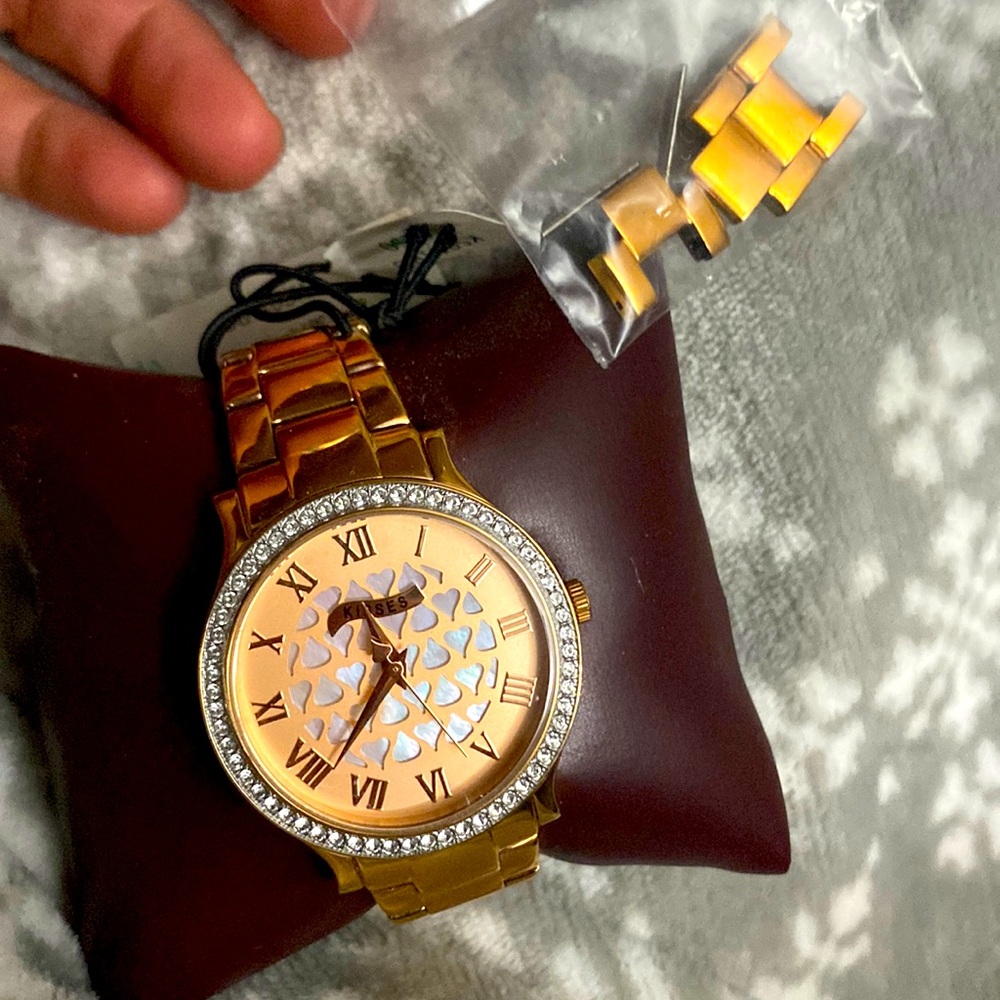 Rose gold Pearl inlay watch face Hershey Kiss Watches NWT